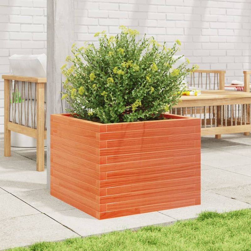 Garden Planter Wax Brown 60x60x45.5 cm Solid Wood Pine