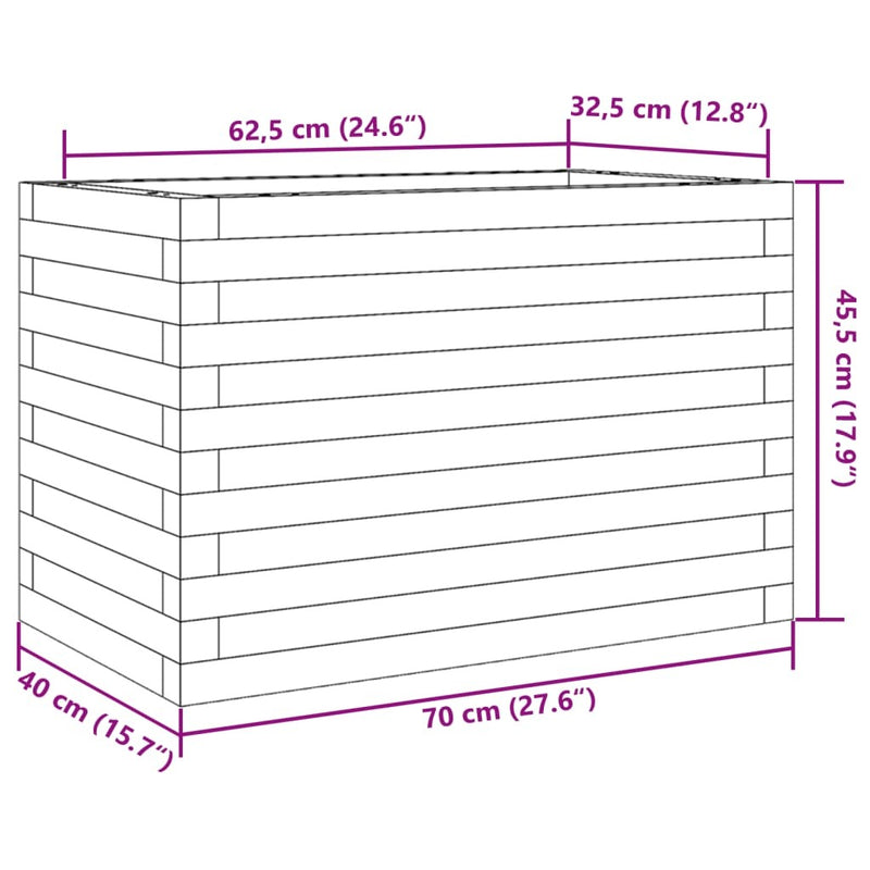 Garden Planter 70x40x45.5 cm Solid Wood Douglas