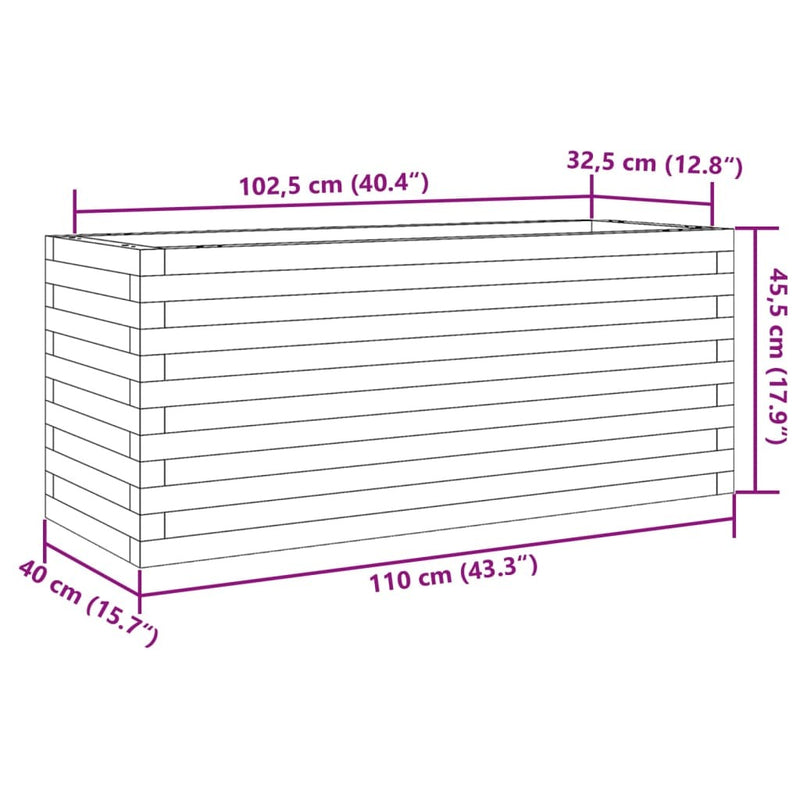 Garden Planter 110x40x45.5 cm Solid Wood Douglas