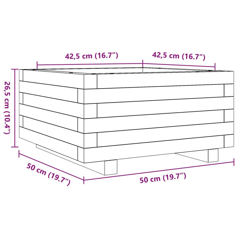 Garden Planter 50x50x26.5 cm Impregnated Wood Pine