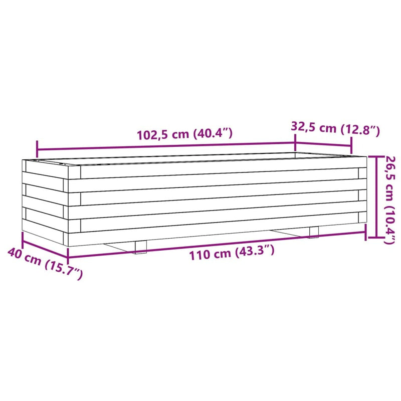 Garden Planter 110x40x26.5 cm Solid Wood Pine