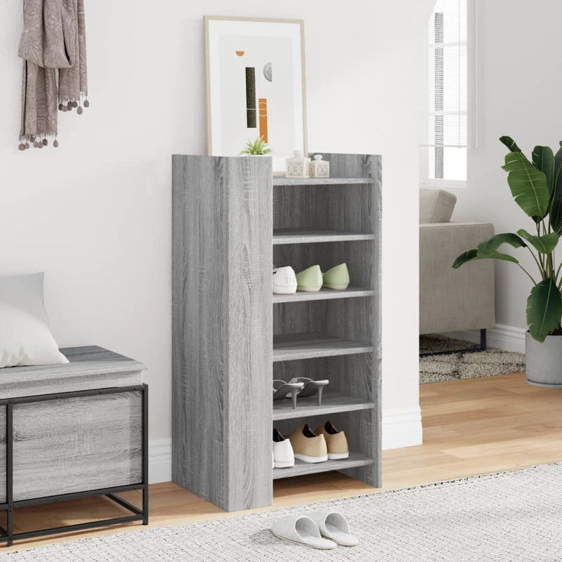 Shoe Cabinet Grey Sonoma 52x37.5x100 cm Engineered Wood