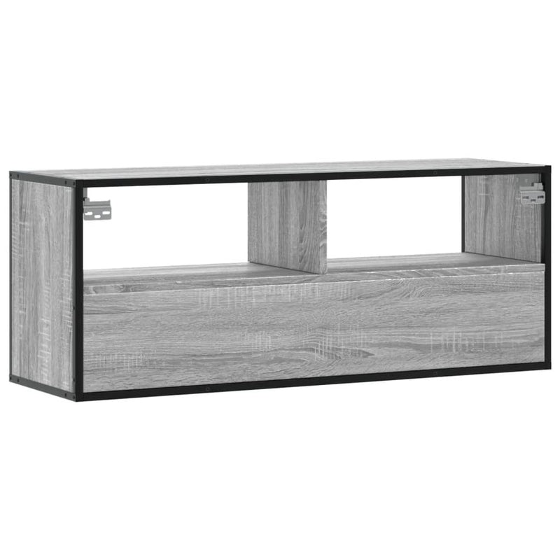 TV Cabinet Grey Sonoma 100x31x39.5 cm Engineered Wood and Metal