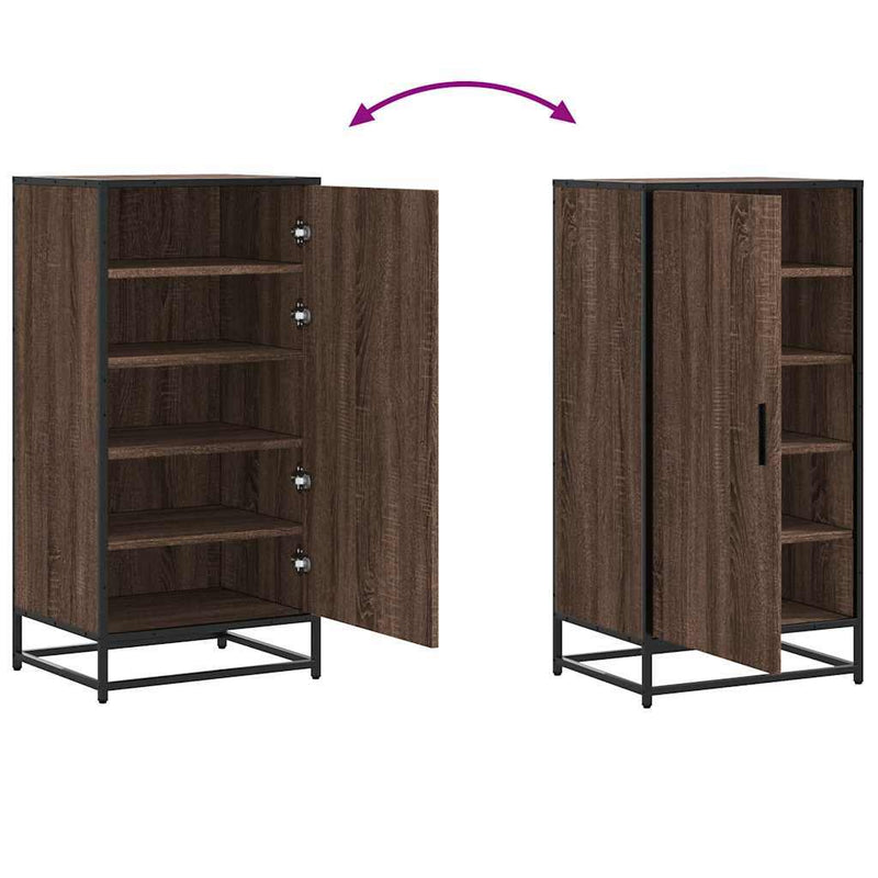 Shoe Rack Brown Oak 48x38x97.5 cm Engineered Wood