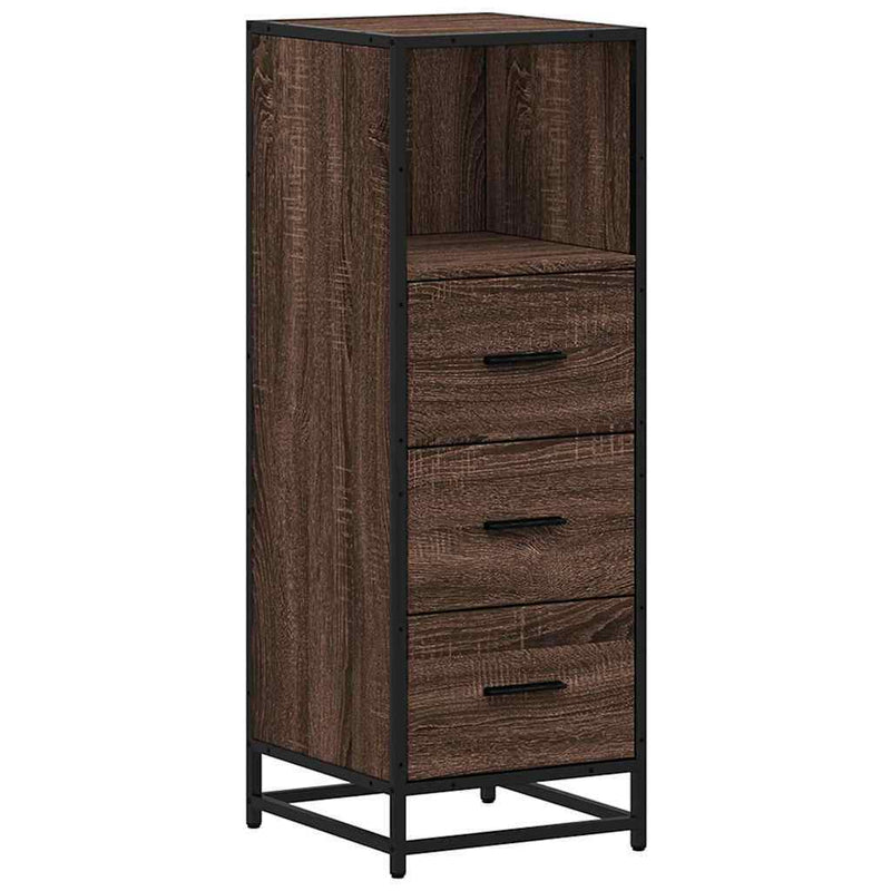 Bathroom Cabinet Brown Oak 35x37.5x100 cm Engineered Wood