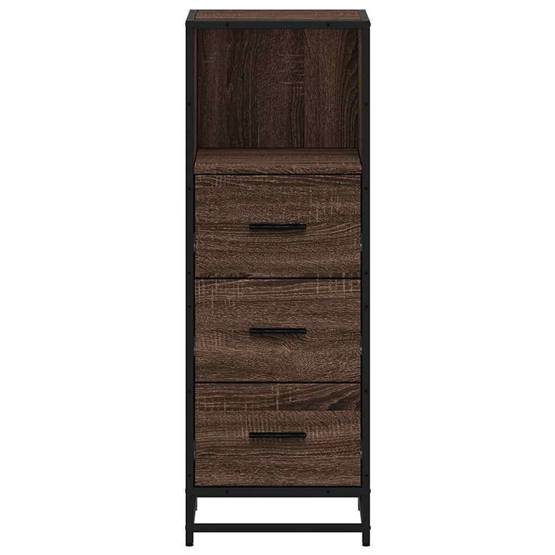 Bathroom Cabinet Brown Oak 35x37.5x100 cm Engineered Wood