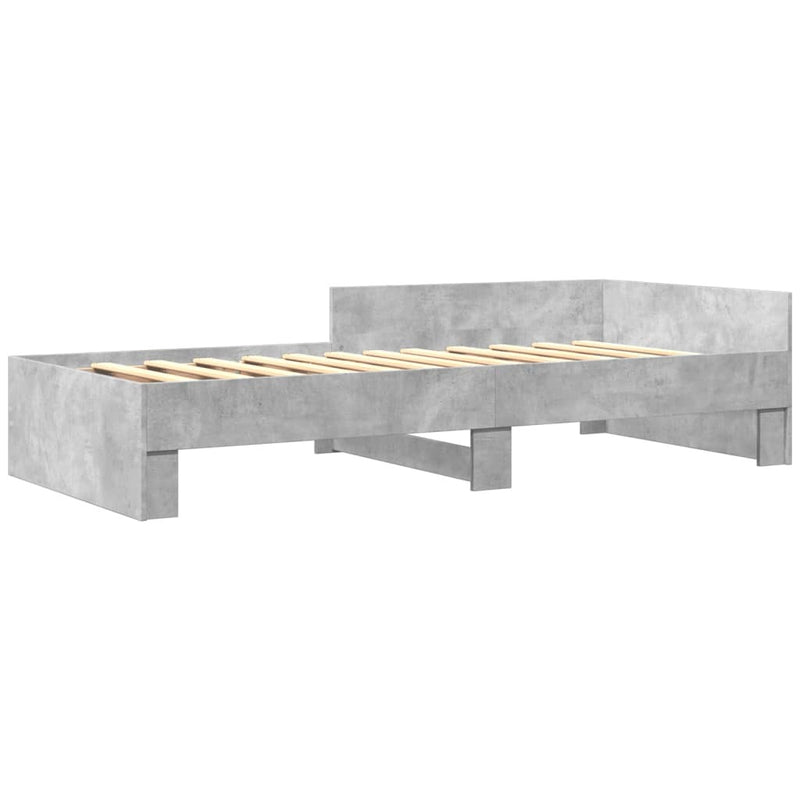 Bed Frame without Mattress Concrete Grey 90x190 cm Single Engineered Wood