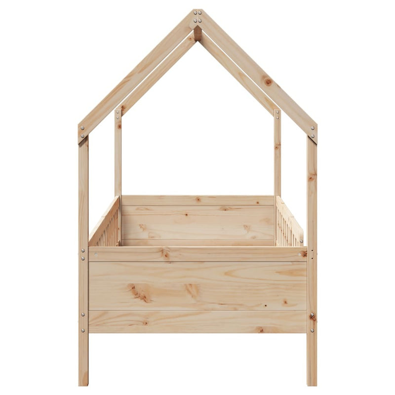 Kids' House Bed Frame without Mattress 90x200 cm Pine