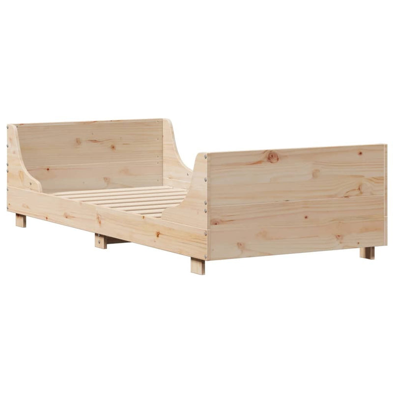 Bed Frame without Mattress 100x200 cm Solid Wood Pine