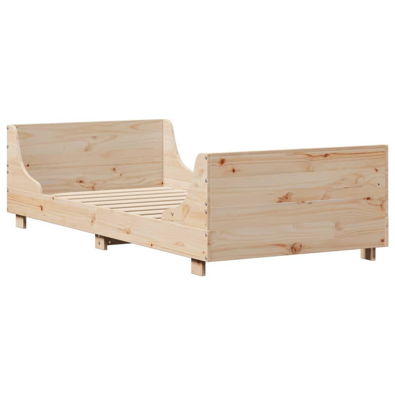 Bed Frame without Mattress 100x200 cm Solid Wood Pine