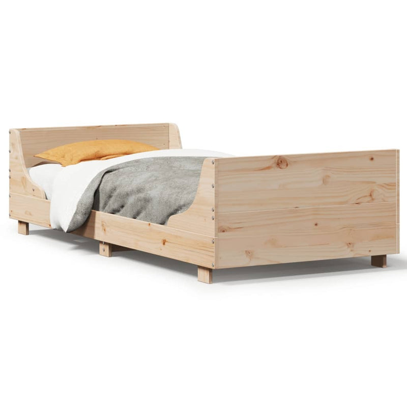 Bed Frame without Mattress 100x200 cm Solid Wood Pine