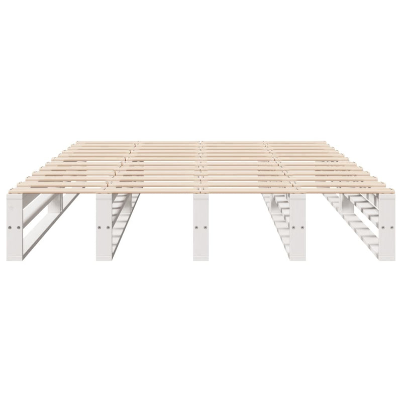 Bed Frame without Mattress White 140x200 cm Solid Wood Pine