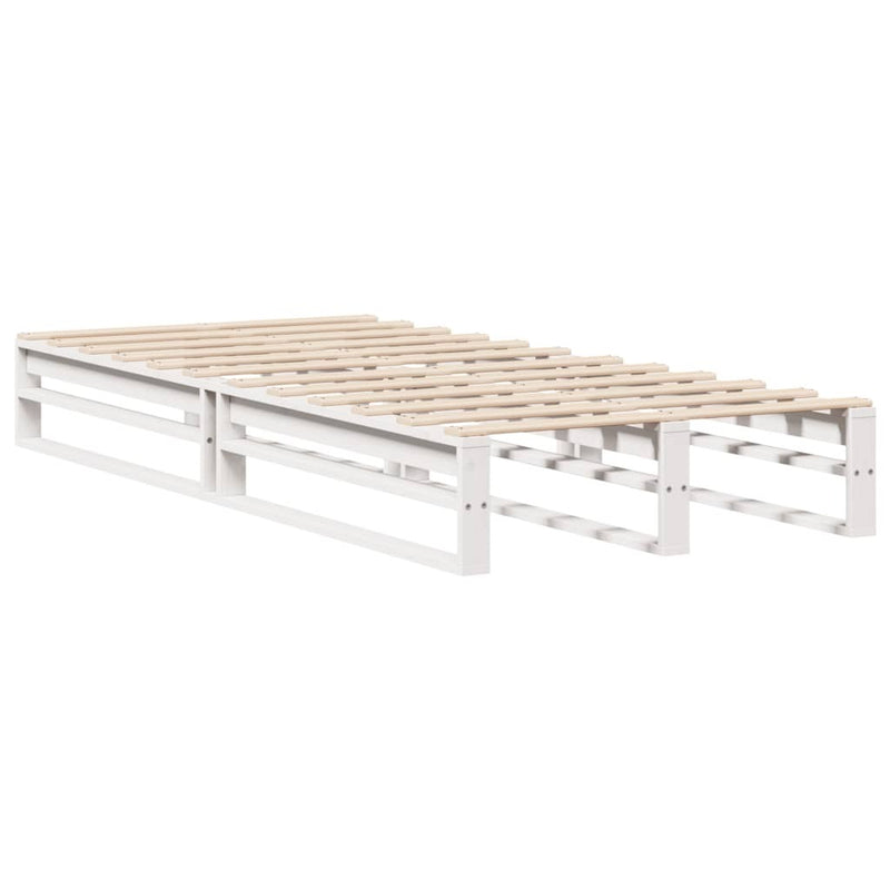 Bed Frame without Mattress White 75x190 cm Small Single Solid Wood Pine