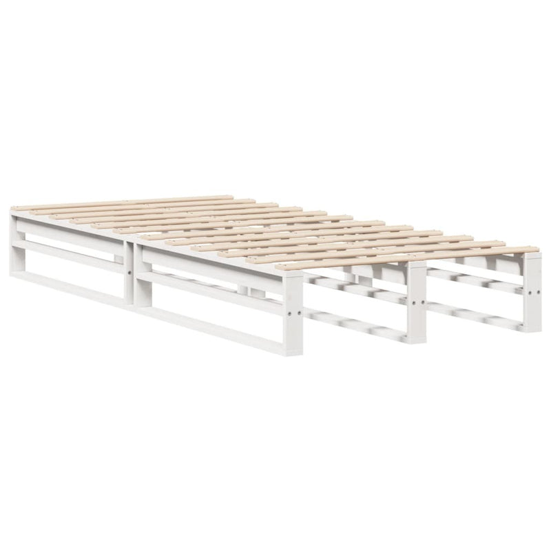 Bed Frame without Mattress White 75x190 cm Small Single Solid Wood Pine