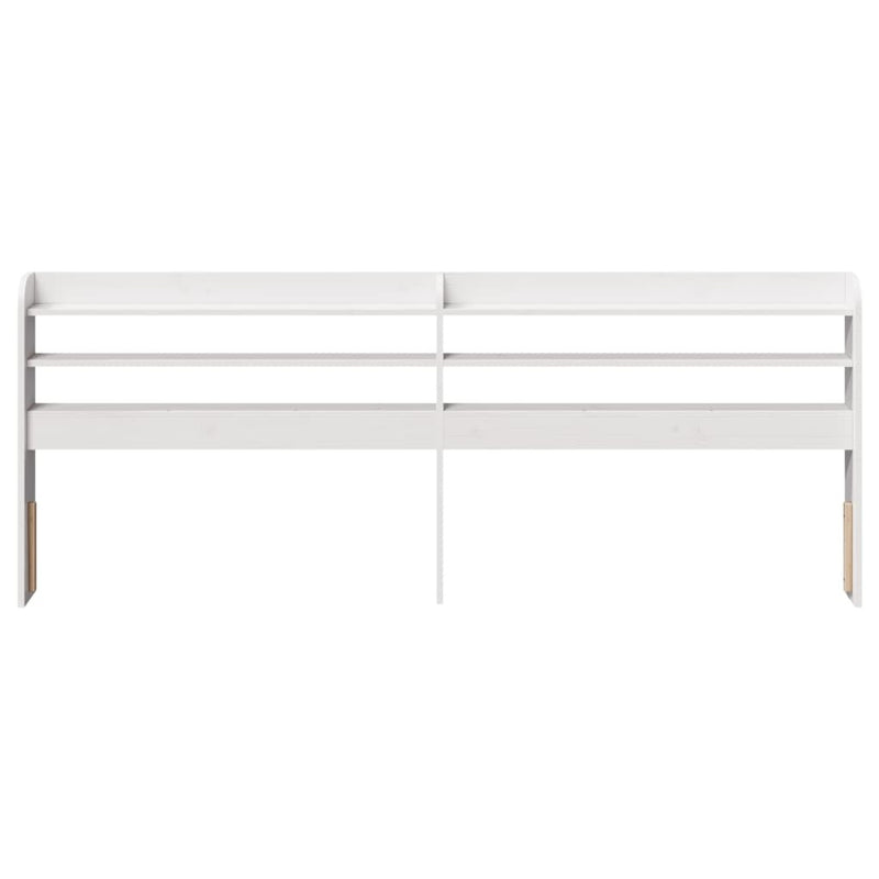 Headboard with Shelves White 180 cm Solid Wood Pine