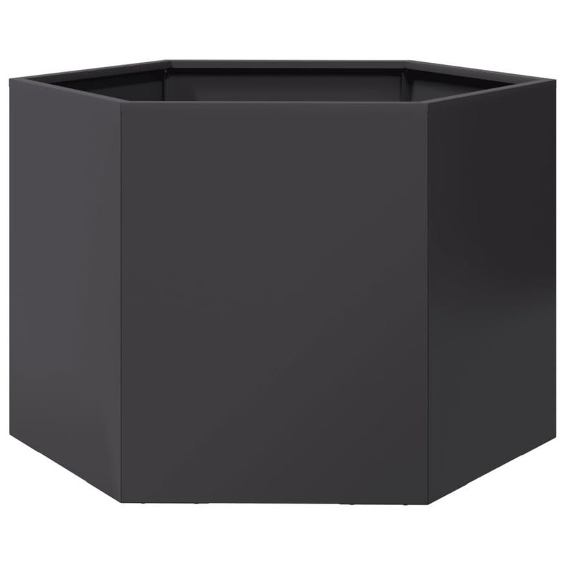 Garden Planter Black Hexagon 69x60x45 cm Steel