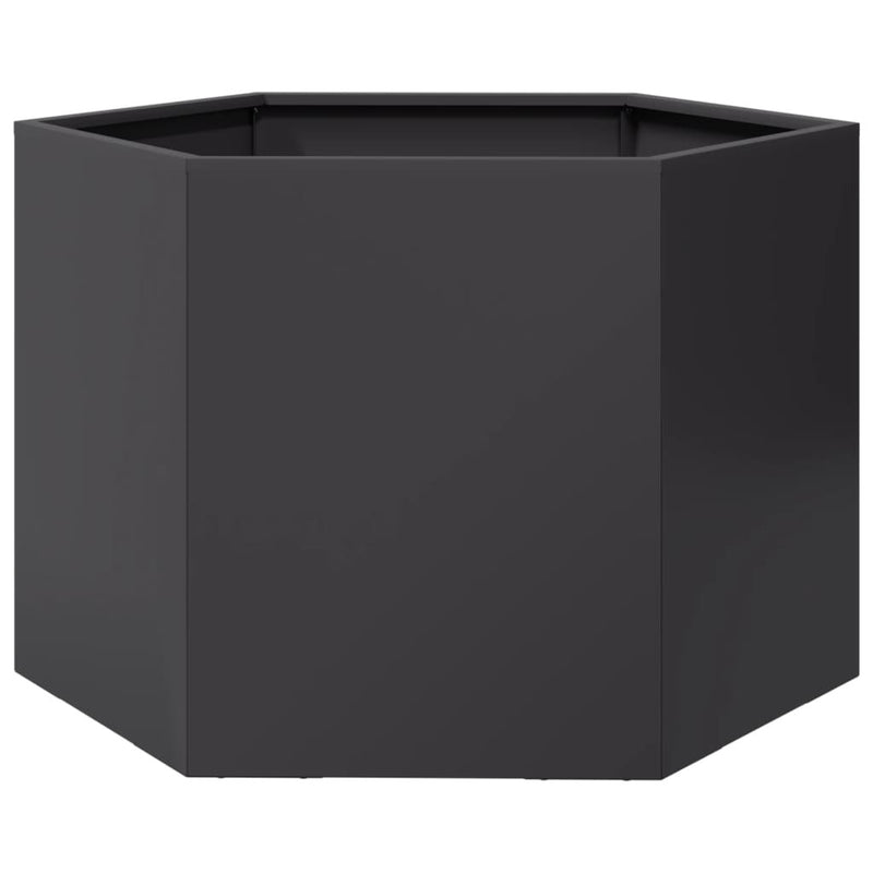 Garden Planter Black Hexagon 69x60x45 cm Steel