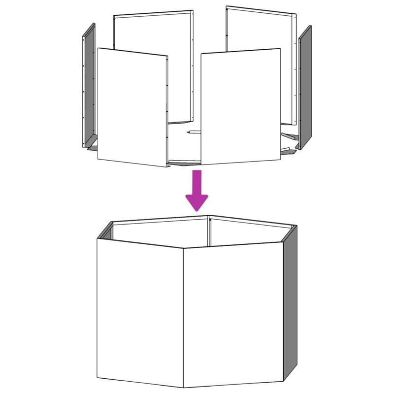 Garden Planter Hexagon 69x60x45 cm Stainless Steel