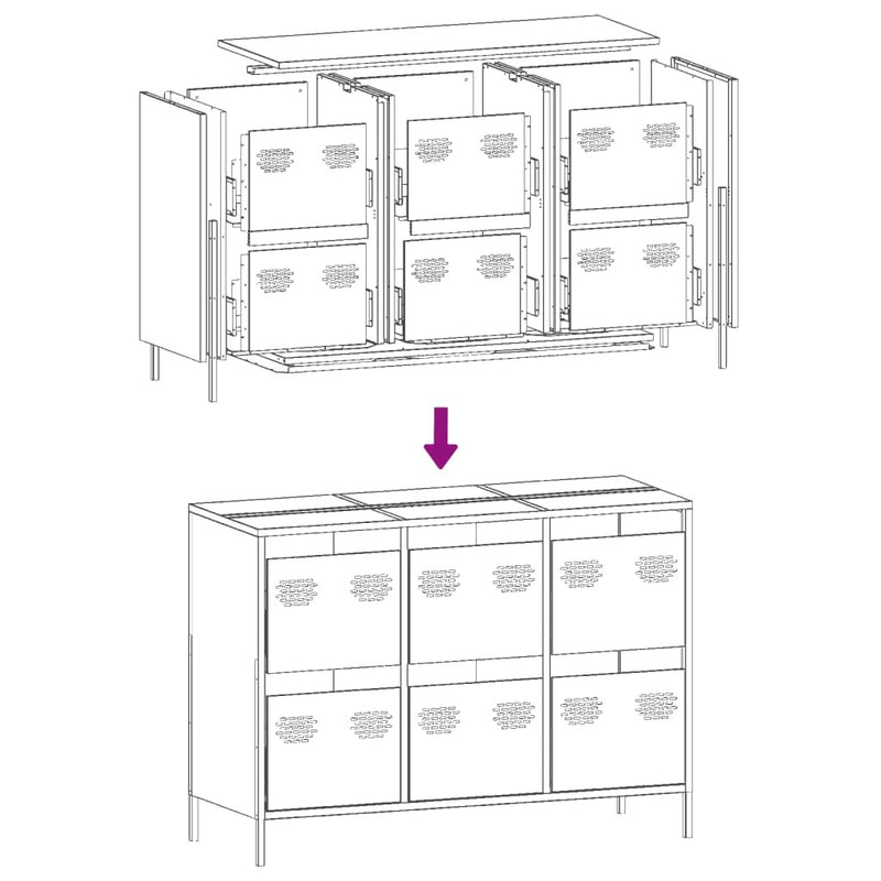 Sideboard?Black 101.5x39x73.5 cm Cold-rolled Steel