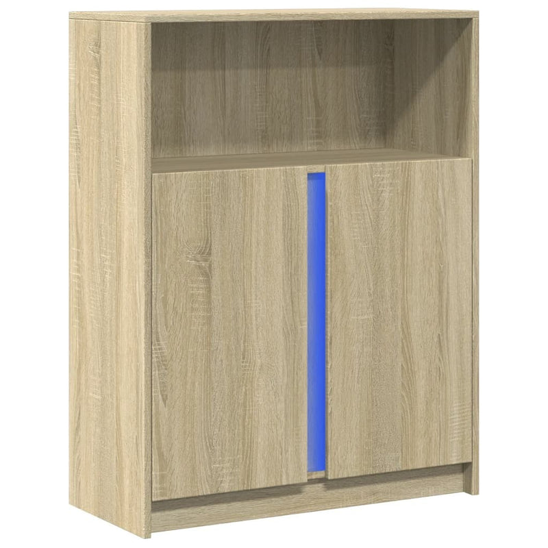 Sideboard with LED Sonoma Oak 77x34x100 cm Engineered Wood