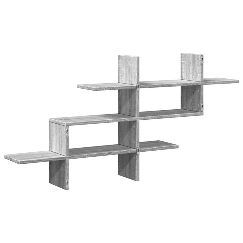 Wall Shelf Grey Sonoma 124.5x18x60.5 cm Engineered Wood