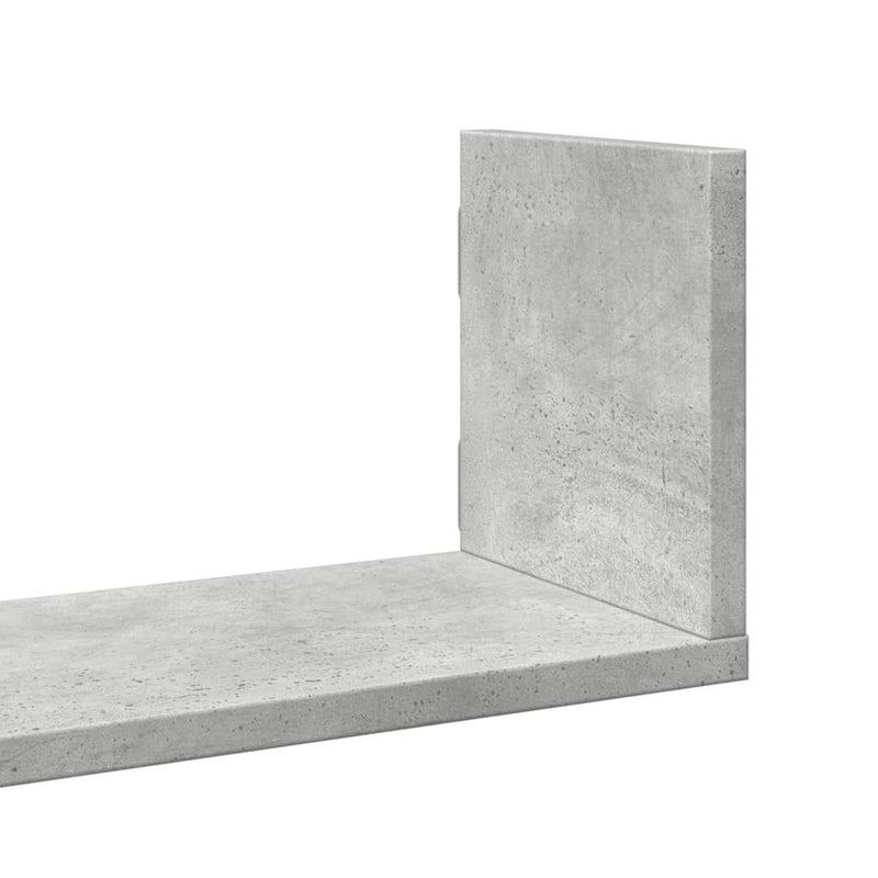 Wall Shelves 3 pcs Concrete Grey 58x18x18 cm Engineered Wood