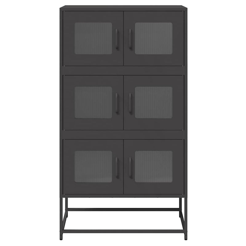 Highboard Black 68x39x123 cm Steel