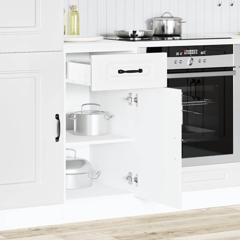 Kitchen Base Cabinet Kalmar White Engineered Wood