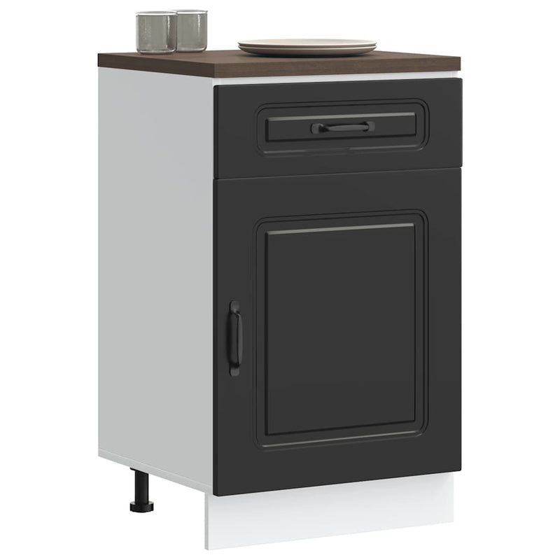 Kitchen Base Cabinet Kalmar Black Engineered Wood