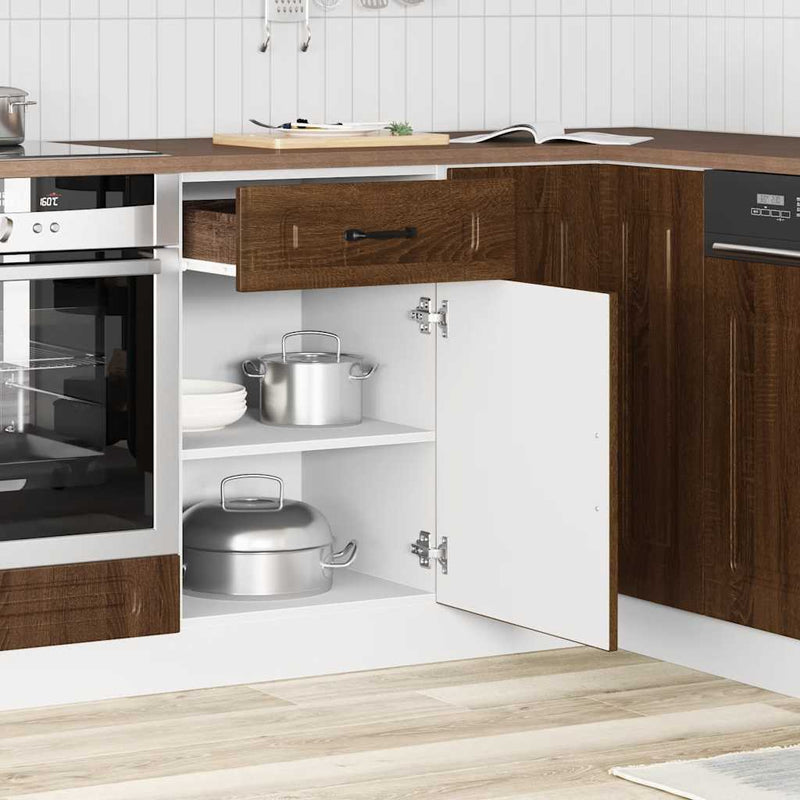 Kitchen Base Cabinet Kalmar Brown Oak Engineered Wood