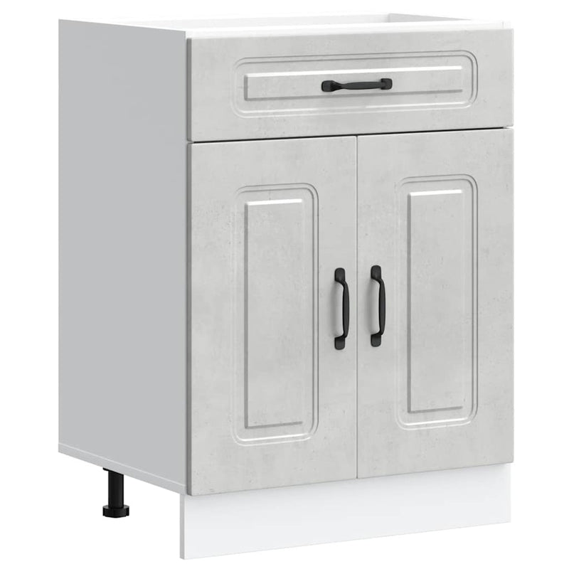 Kitchen Base Cabinet Kalmar Concrete Grey Engineered Wood