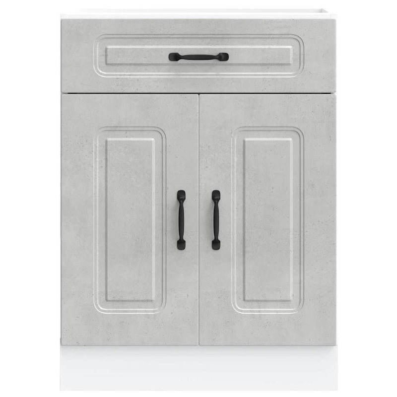 Kitchen Base Cabinet Kalmar Concrete Grey Engineered Wood