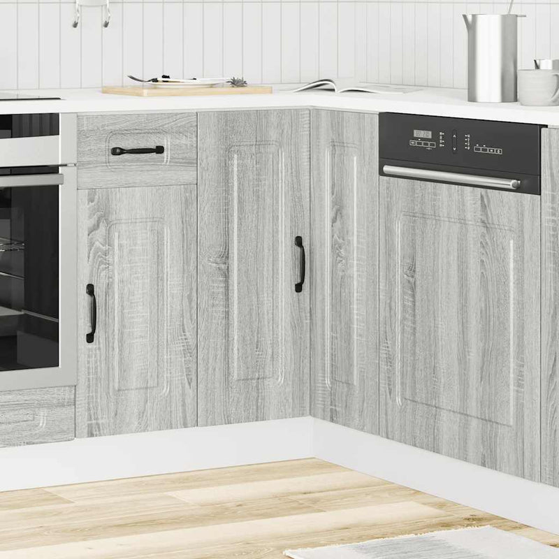 Kitchen Corner Base Cabinet Kalmar Grey Sonoma Engineered Wood