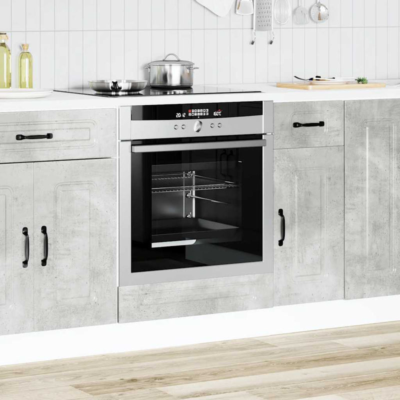 Oven Cabinet Kalmar Concrete Grey Engineered Wood