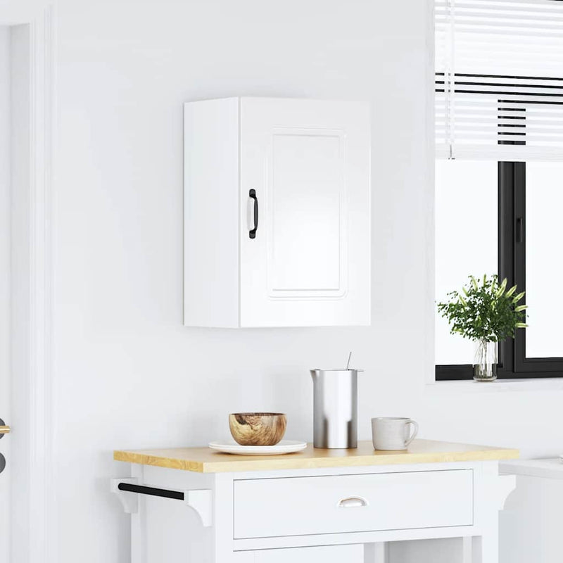 Kitchen Wall Cabinet Kalmar High Gloss White Engineered Wood