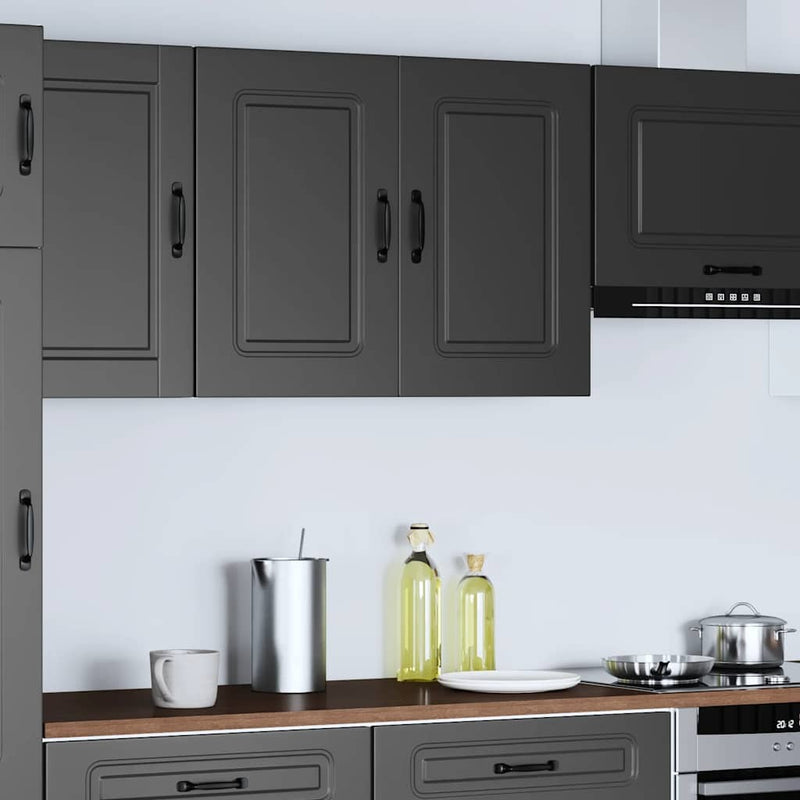 Kitchen Wall Cabinet Kalmar Black Engineered Wood