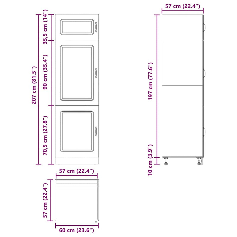 Kitchen Cupboard Kalmar Brown Oak Engineered Wood