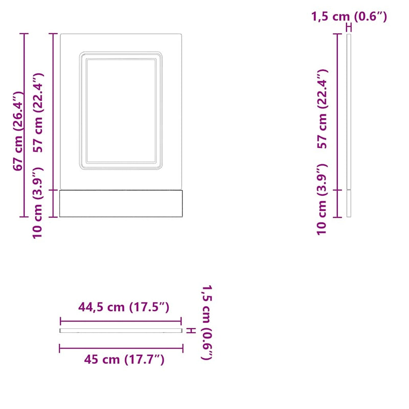 Dishwasher Panel?Kalmar?Old Wood 45x1.5x67 cm Engineered Wood