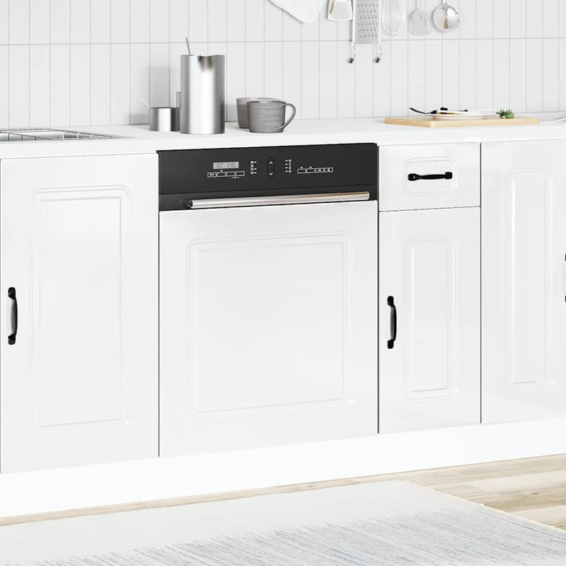 Dishwasher Panel?Kalmar?High Gloss White?60x1.5x67 cm Engineered Wood