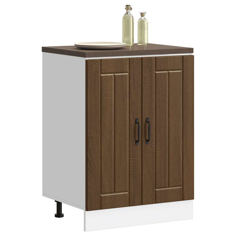 Sink Base Cabinet Lucca Brown Oak Engineered Wood