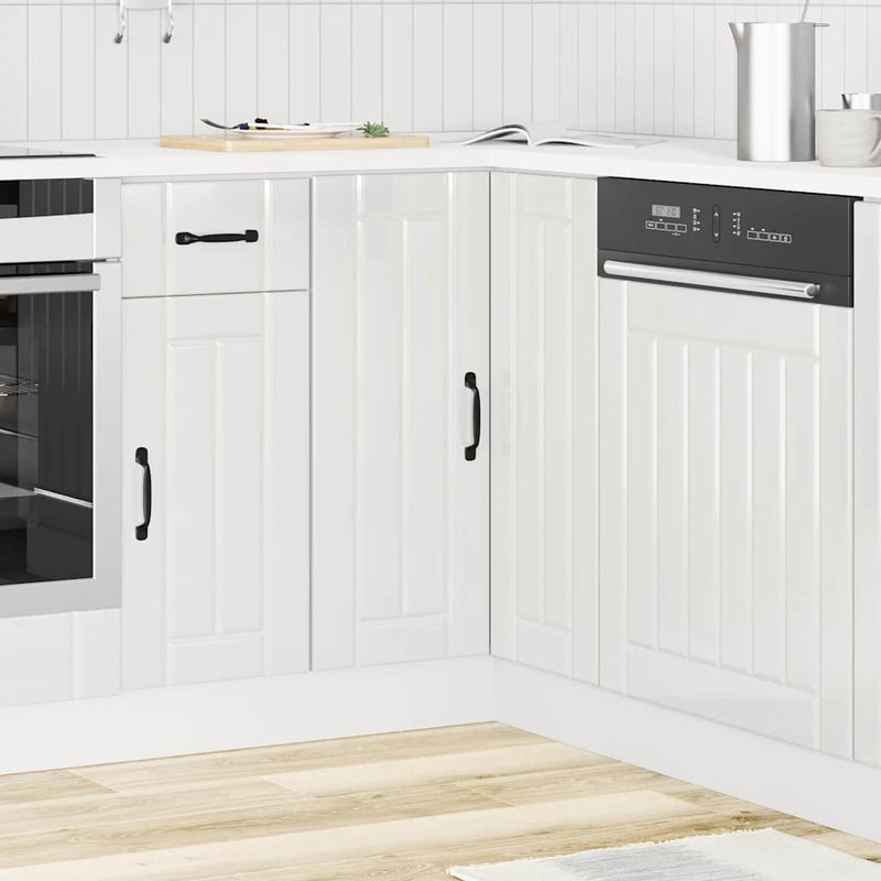 Kitchen Corner Base Cabinet Lucca High Gloss White Engineered Wood