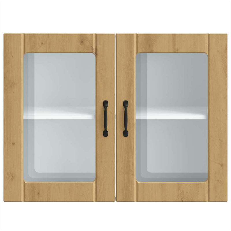 Kitchen Wall Cabinet with Glass Door Lucca Artisan Oak Engineered Wood