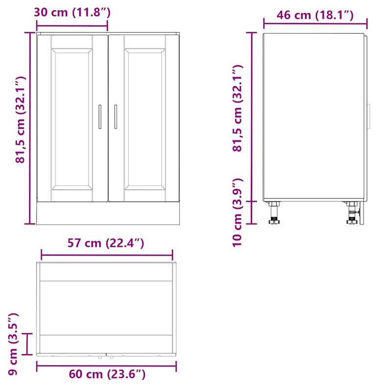 Kitchen Base Cabinet?Porto Old Wood Engineered Wood