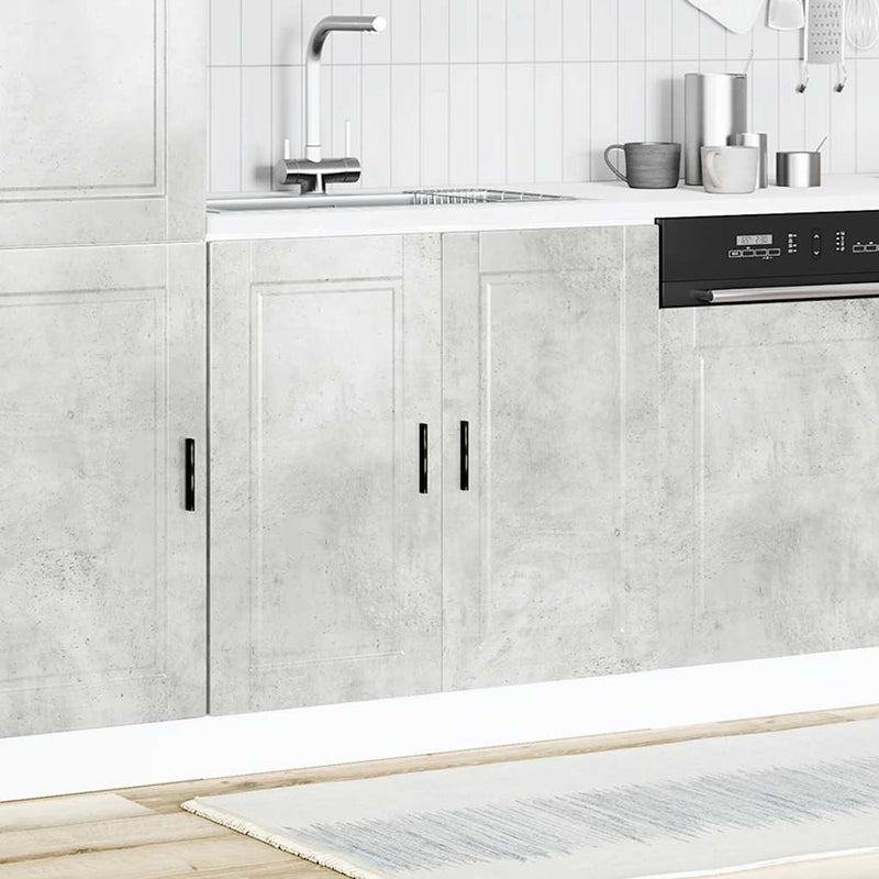 Sink Base Cabinet?"Porto" Concrete Grey 80x46x81.5 cm?Engineered Wood