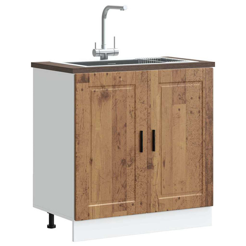 Sink Base Cabinet?"Porto" Old Wood 80x46x81.5 cm?Engineered Wood