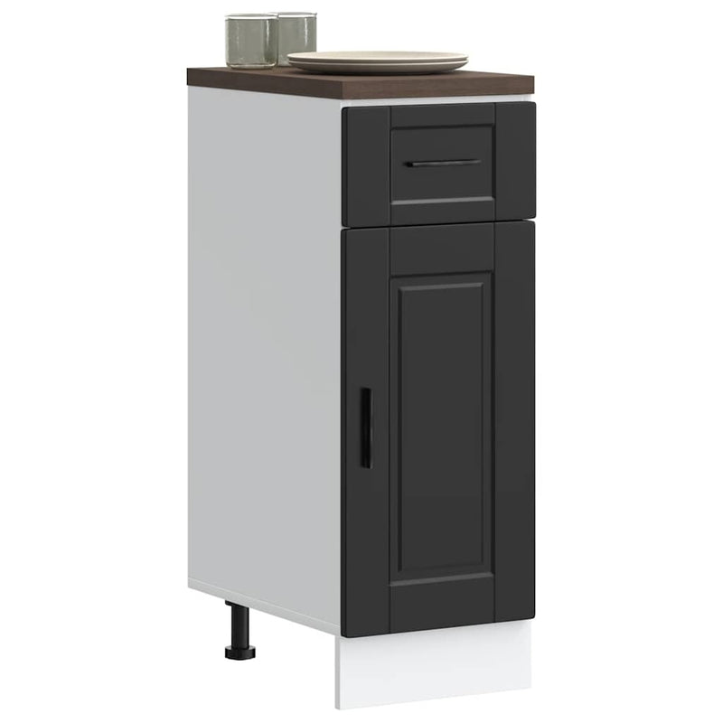 Kitchen Base Cabinet?Porto Black Engineered Wood