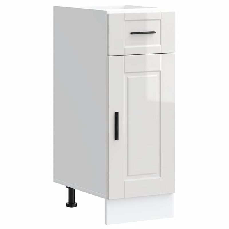 Kitchen Base Cabinet?Porto High Gloss White Engineered Wood