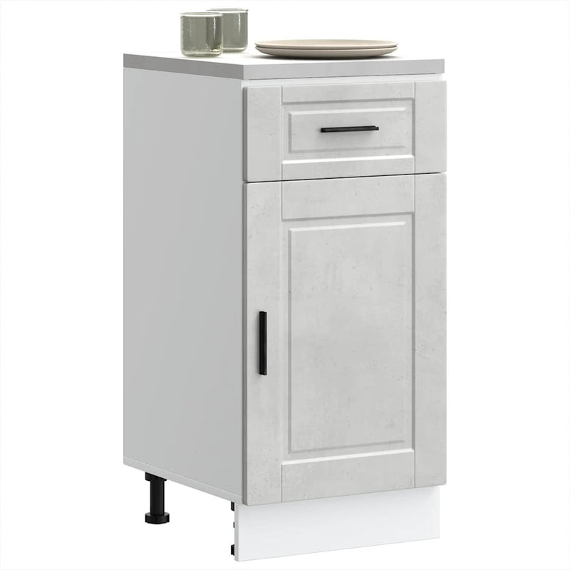 Kitchen Base Cabinet?Porto Concrete Grey Engineered Wood