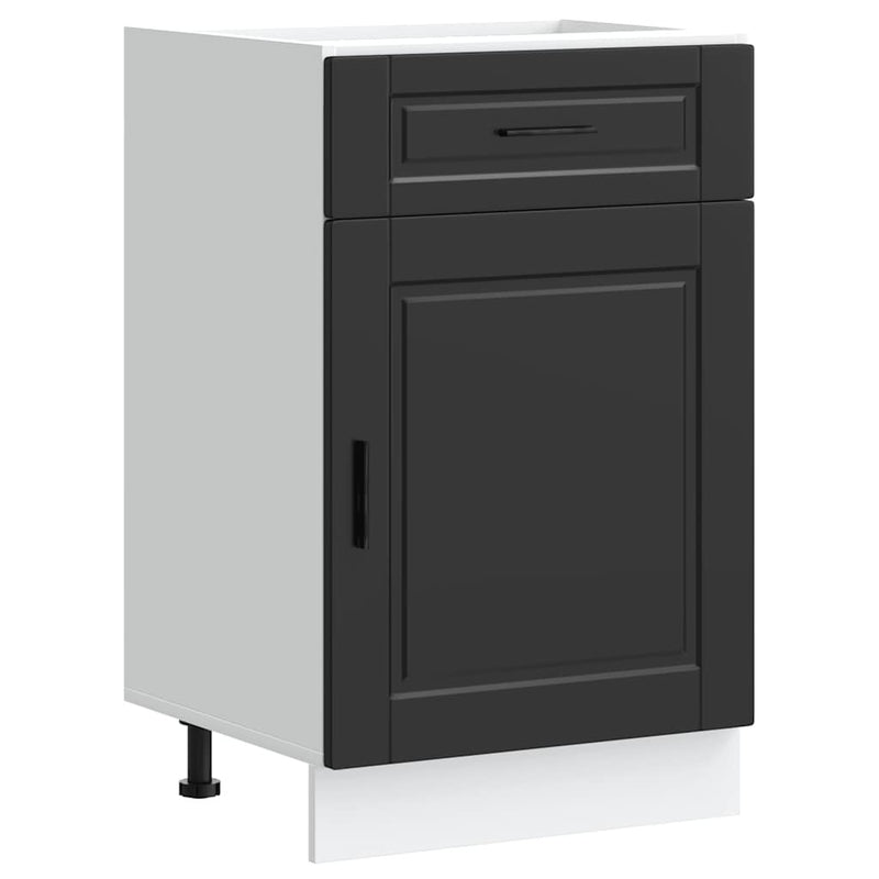 Kitchen Base Cabinet?Porto Black Engineered Wood