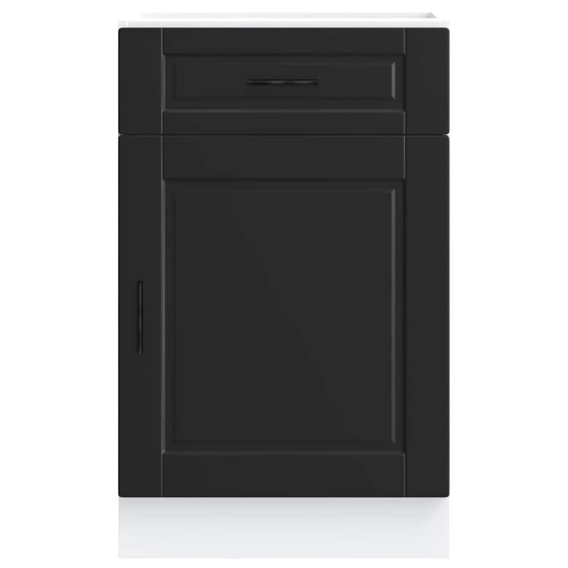 Kitchen Base Cabinet?Porto Black Engineered Wood